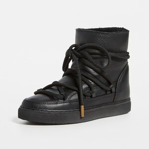 Inuikii Black Full Leather Shearling Sneakers